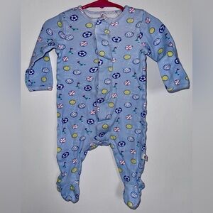Magnetic me Baby Blue Sports-Print One-Piece Footed Pajamas 6-9 m
